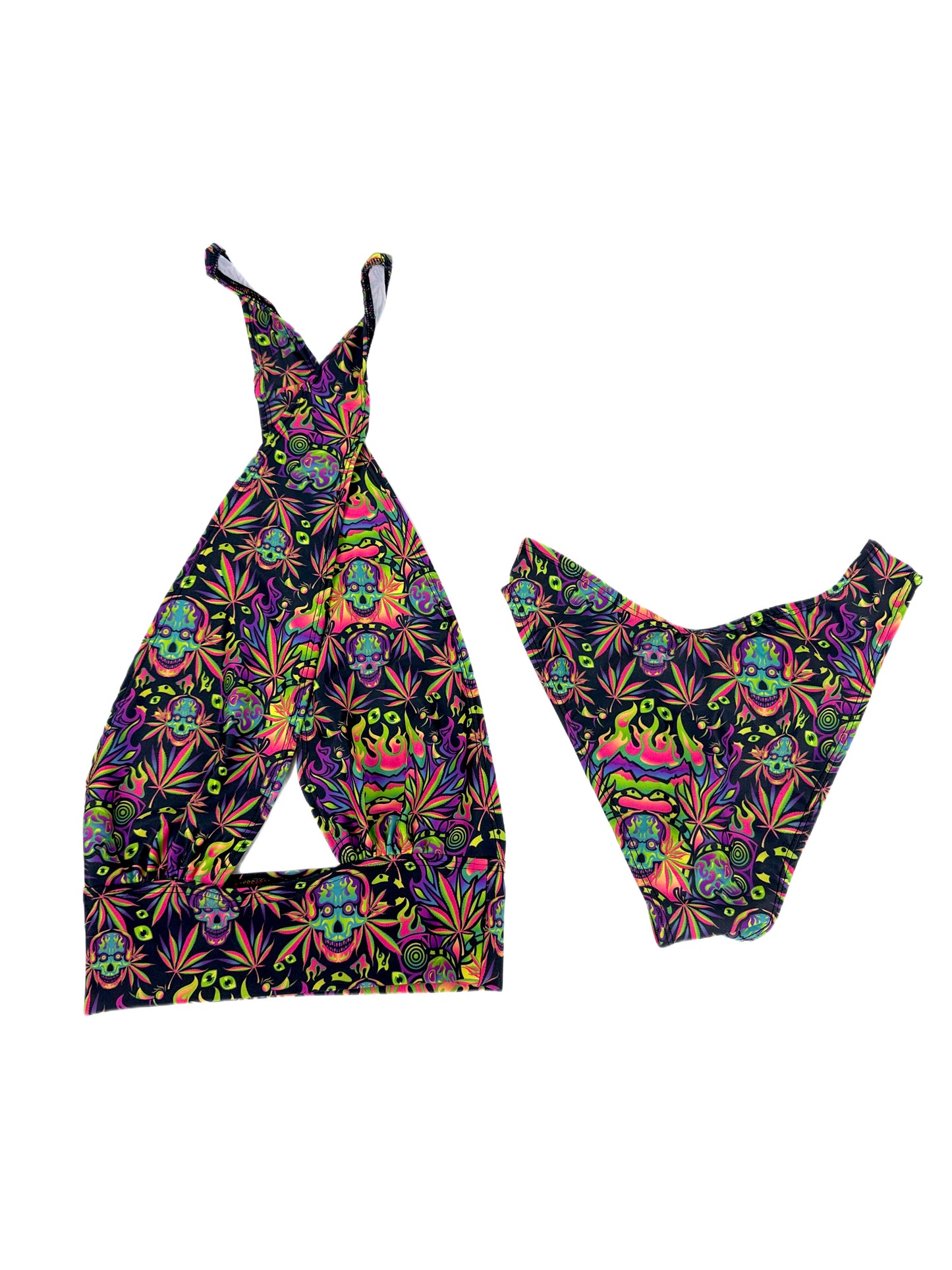 XTRA SMALL- Psychedelic Madness Selena & Hi-Lo Bottoms