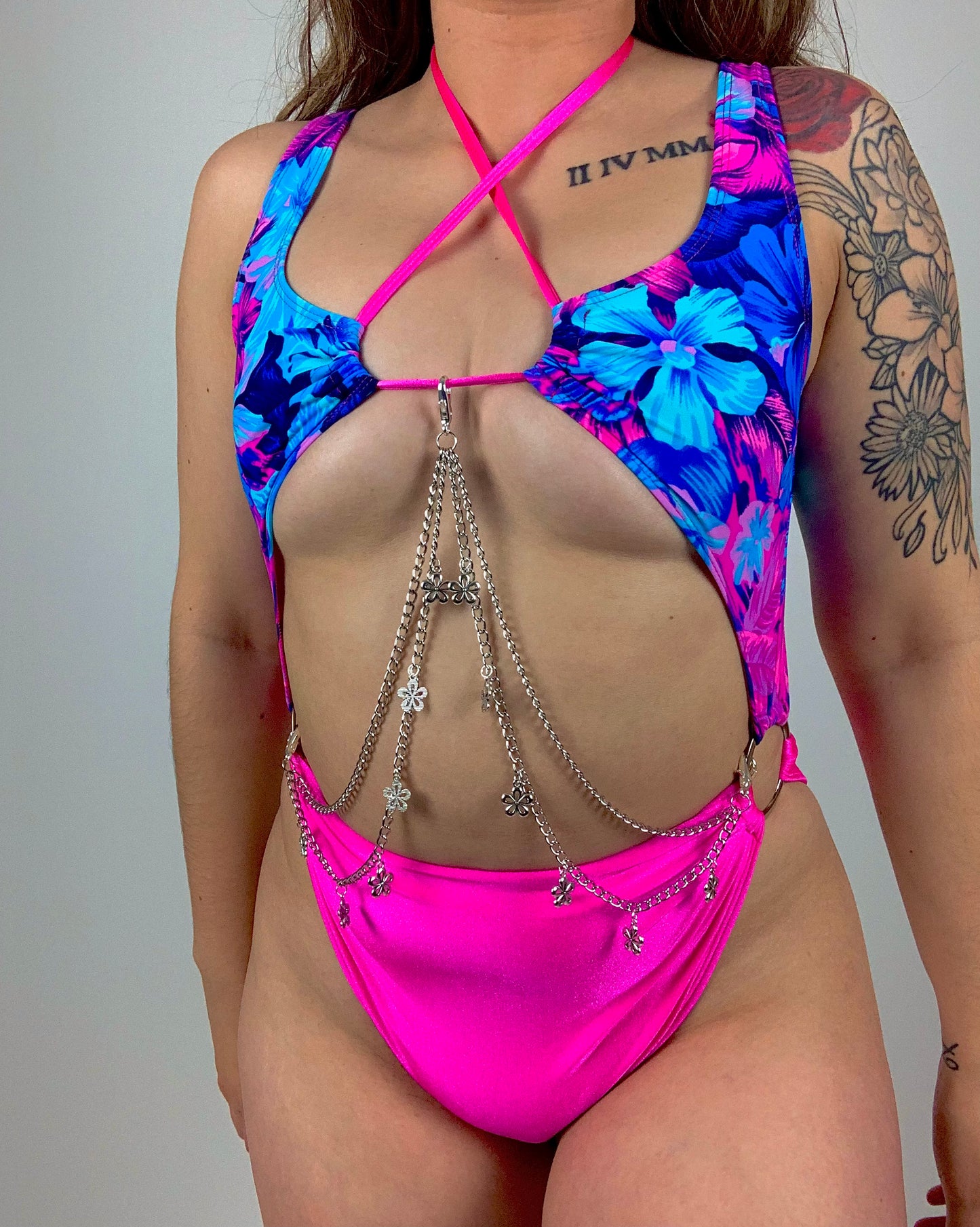 Doja Bodysuit- Neon Summer Pink